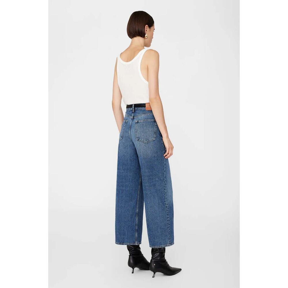 Anine Bing Womens Rick Wide Leg Jeans Deep Alto Blue Size 28 NWT MSRP: $250 - Picture 2 of 8